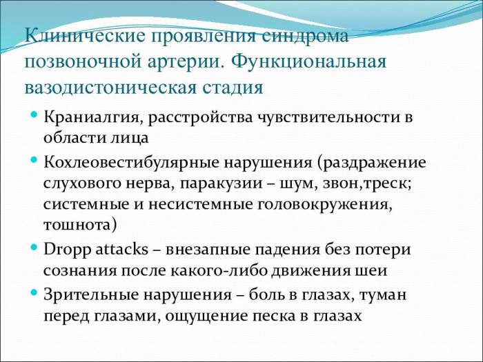 Синдром вертебральной артерии по мкб 10